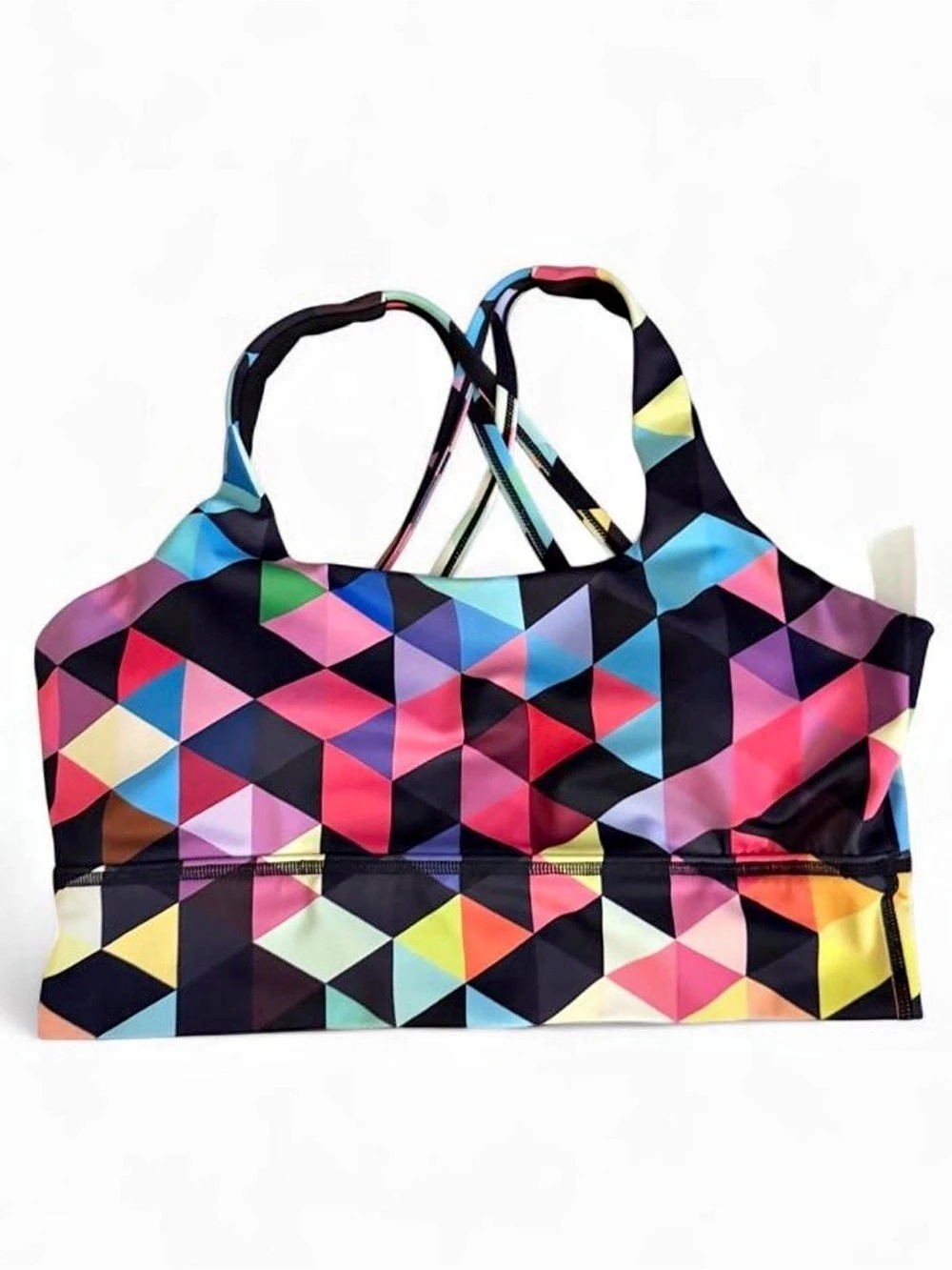 CVG Geometric Multicolor Sports Bra Size Medium